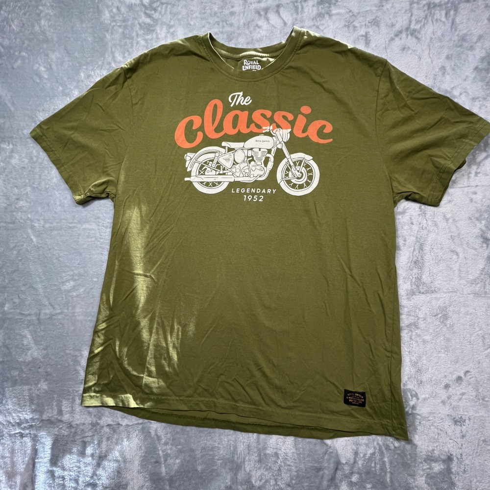Royal Enfield Graphic T-Shirt Mens US 3XL Olive Green The Classic Legendary 1952